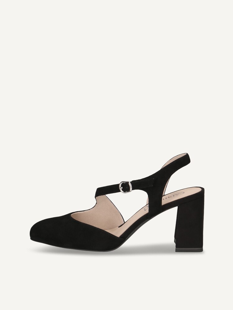 Caprice, Leather sling pumps - black BLACK SUEDE, image 3 of 6
