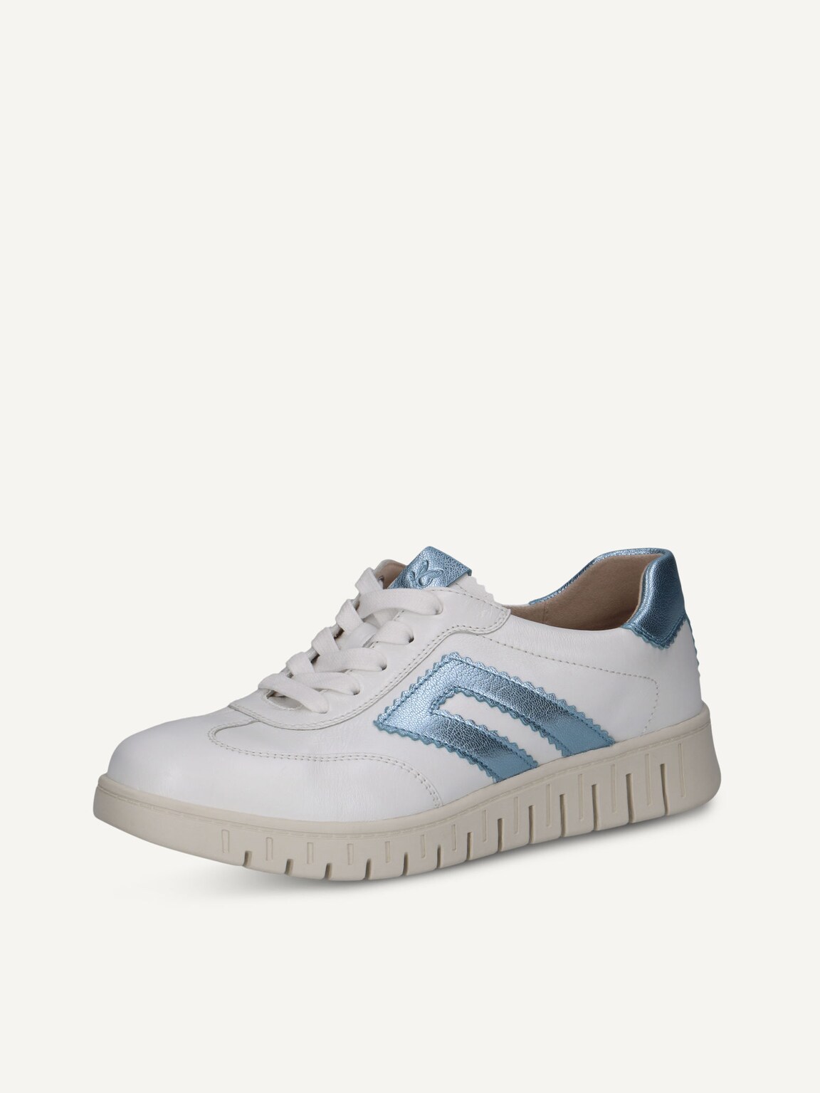 Caprice, Leather Sneaker - black WHITE/LT.BLUE, image 1 of 5