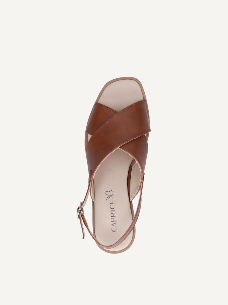 Caprice, Sandale à talon en cuir - marron COGNAC NAPPA, image 5 sur 6