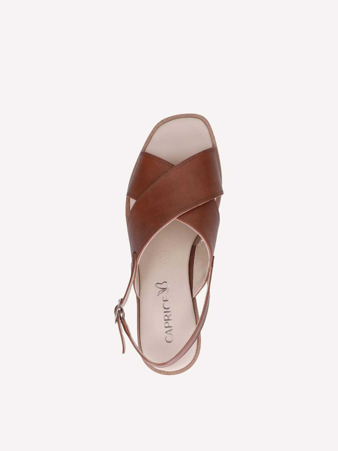 Caprice, Leather Heeled sandal - brown COGNAC NAPPA, image 6 of 6