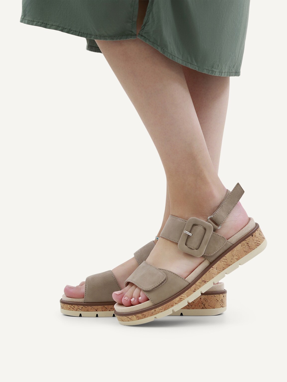 Caprice, Leather Sandal - brown TAUPE SUEDE, image 2 of 7