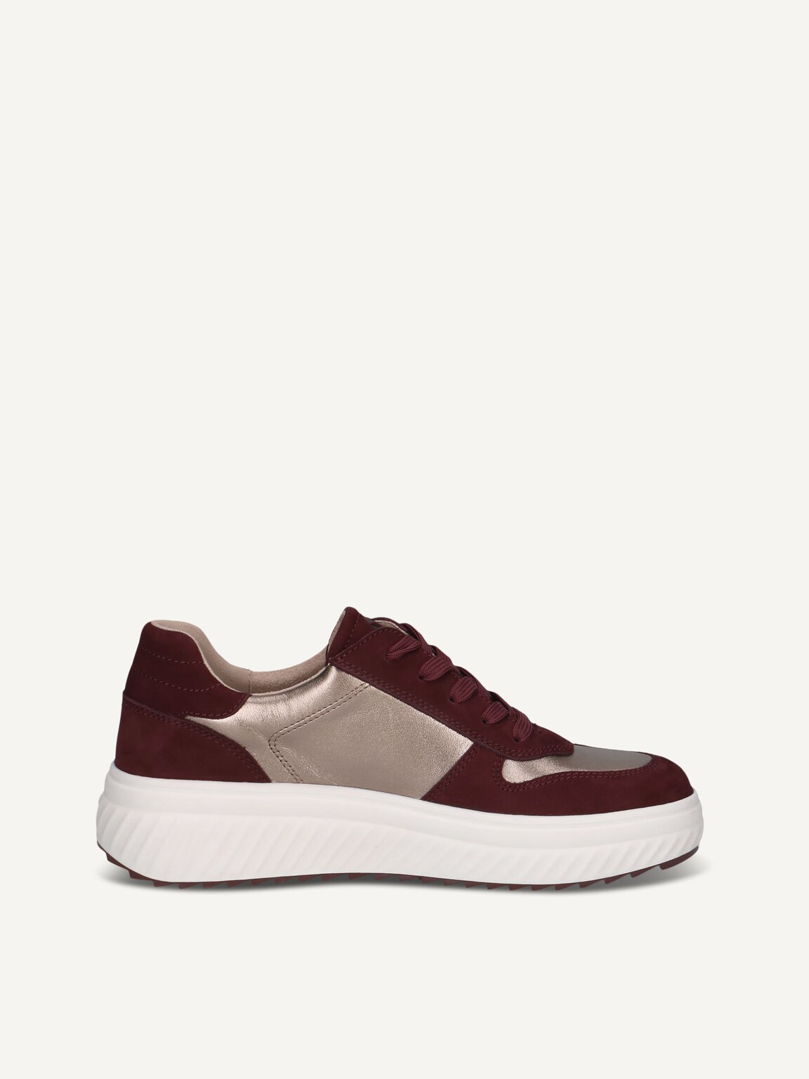 Caprice, Leather Sneaker - red BORDEAUX/ROSE, image 3 of 5