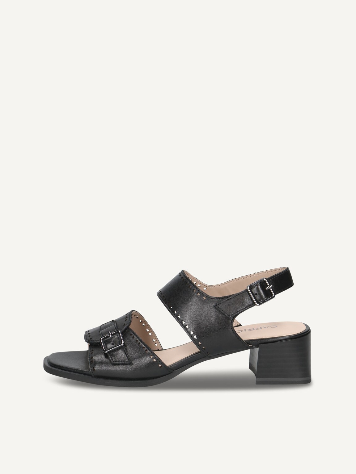 Caprice, Leather Heeled sandal - black BLACK NAPPA, image 2 of 5