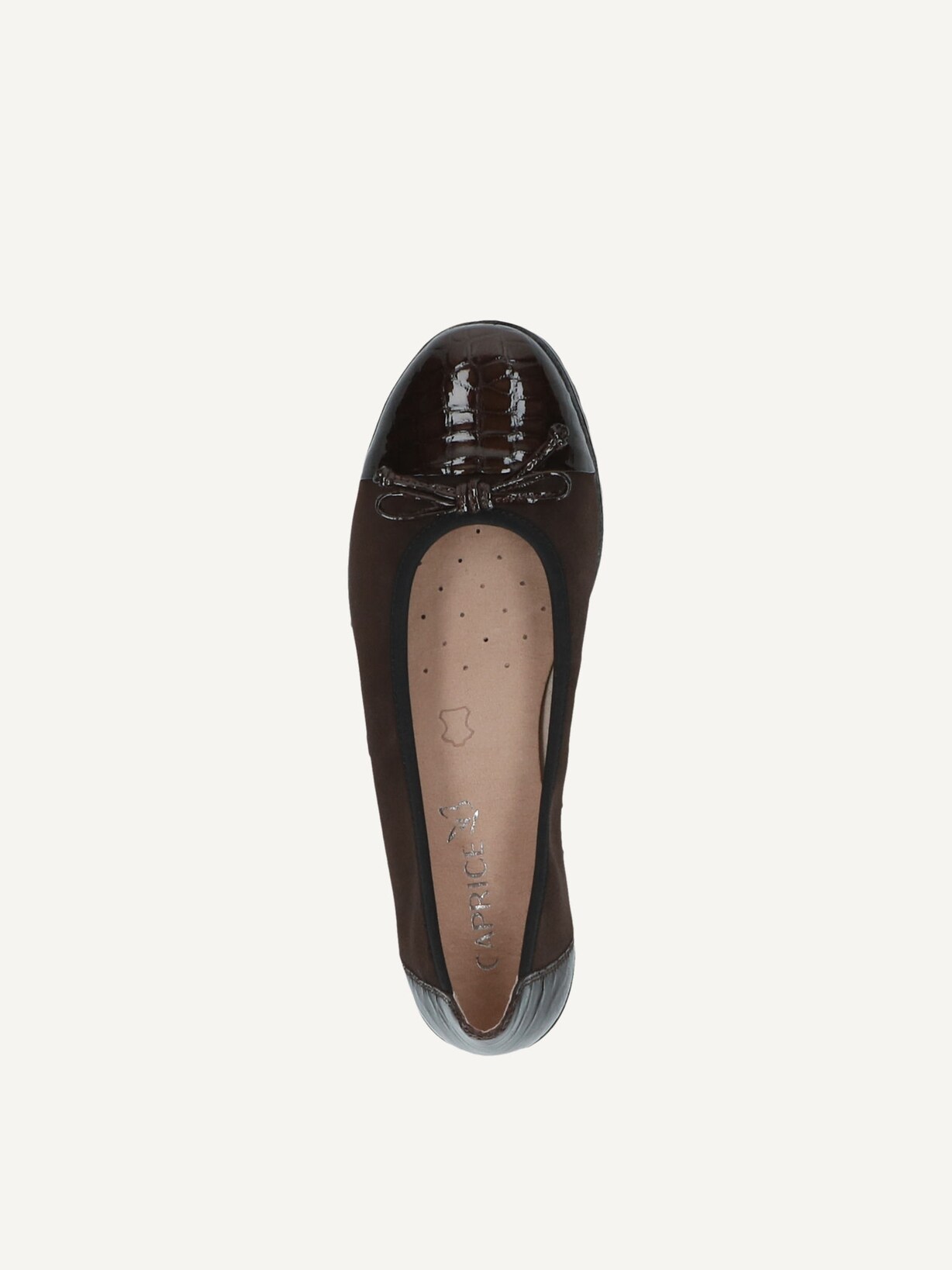 Caprice, Leather Ballerina - brown BRN CROCO COMB, image 4 of 5