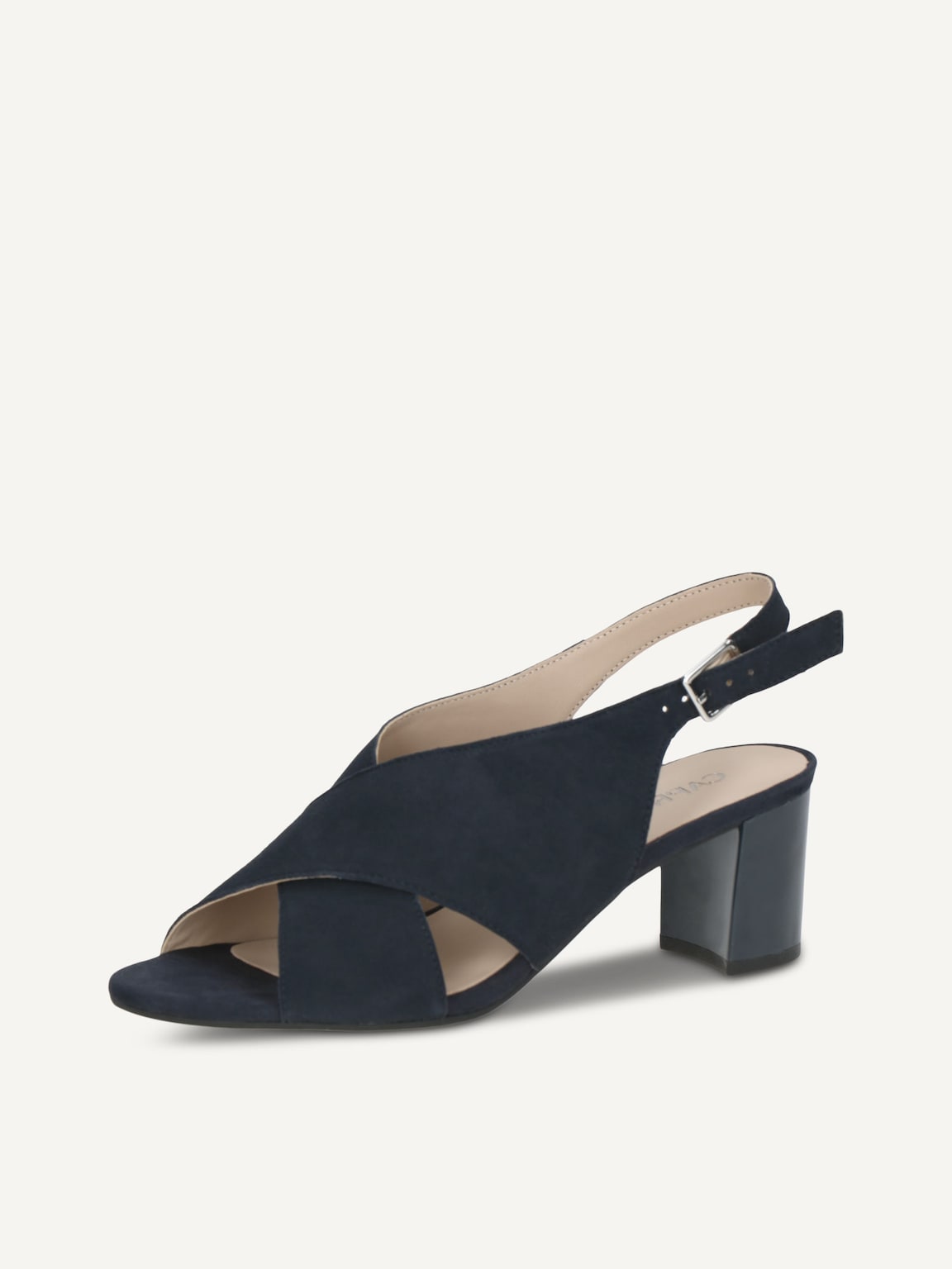 Caprice, Leather Heeled sandal - blue OCEAN SUEDE, image 1 of 5