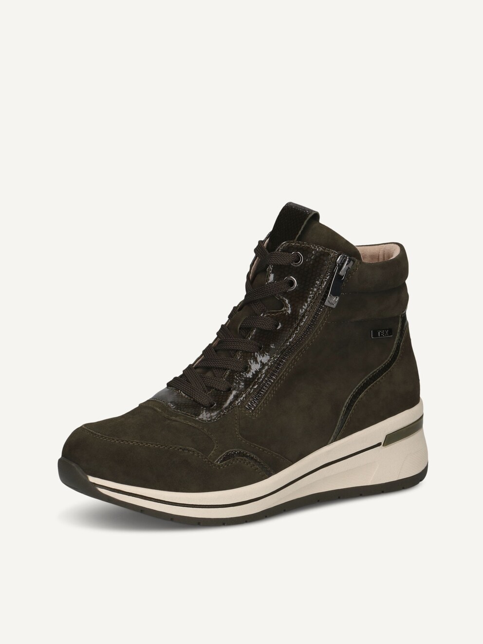 Caprice, Leather Bootie - khaki warm lining KHAKI COMB, image 1 of 6