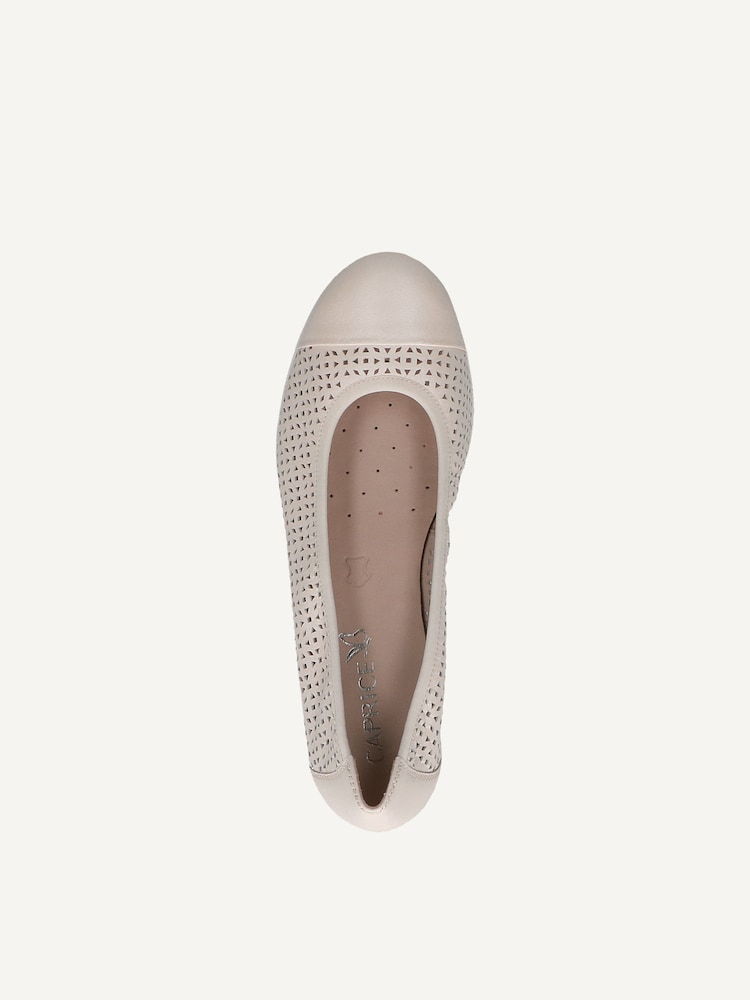 Caprice, Ballerine en cuir - beige CREAM PERLATO, image 5 sur 6