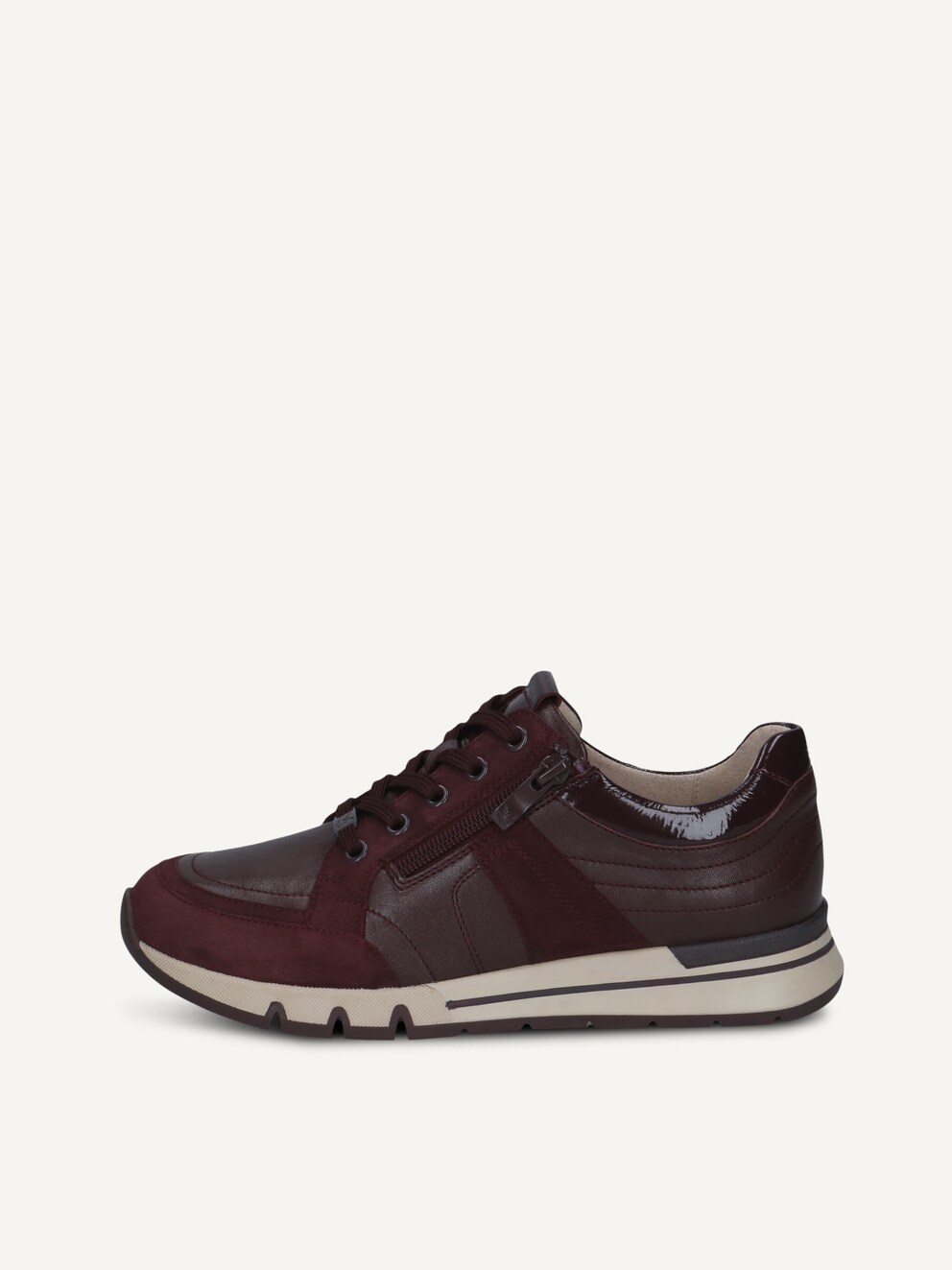 Caprice, Basket en cuir - rouge BORDEAUX COMB, image 1 sur 6
