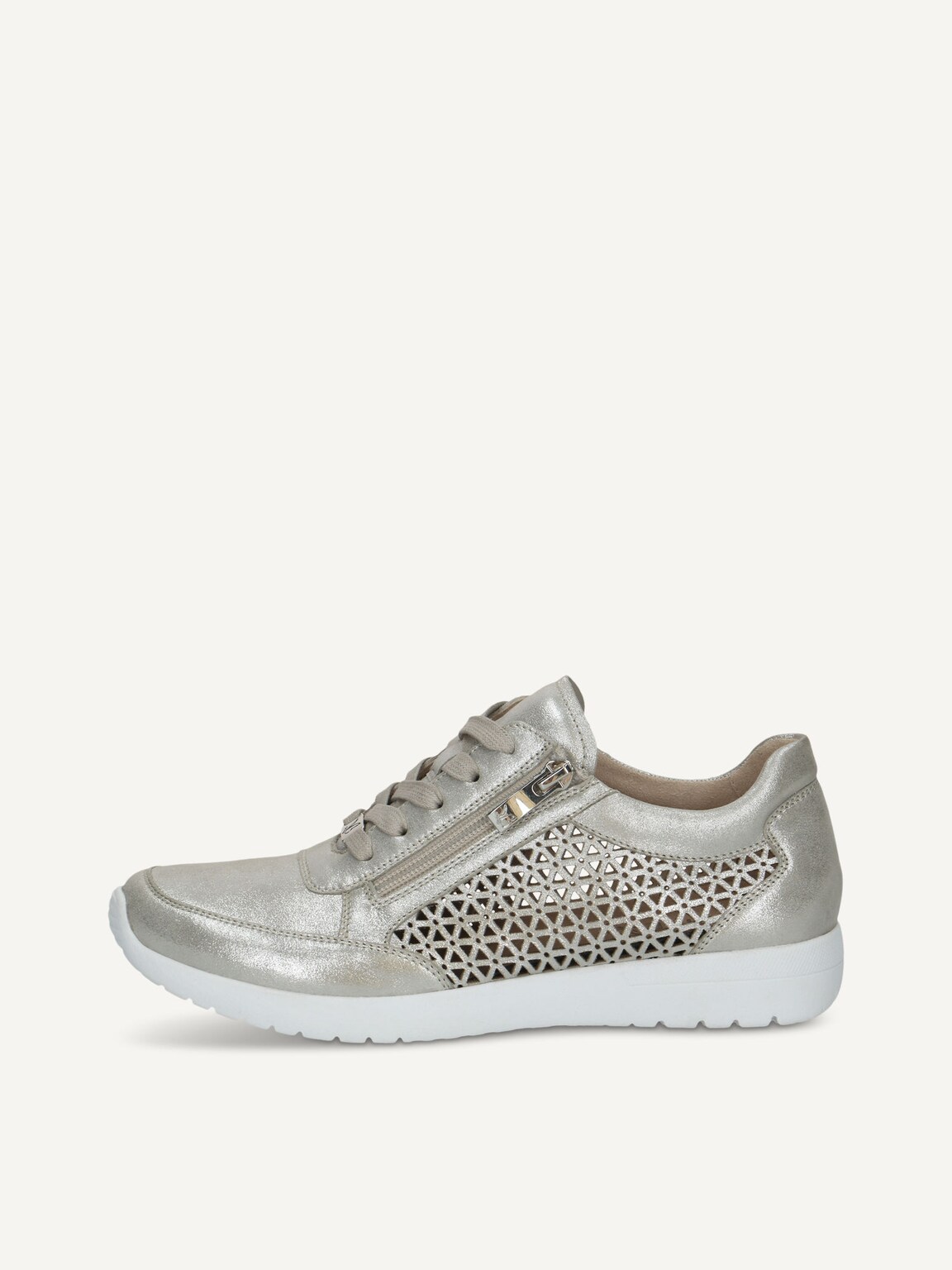 Caprice, Leather Sneaker - metallic SILVER SUE MET, image 2 of 5