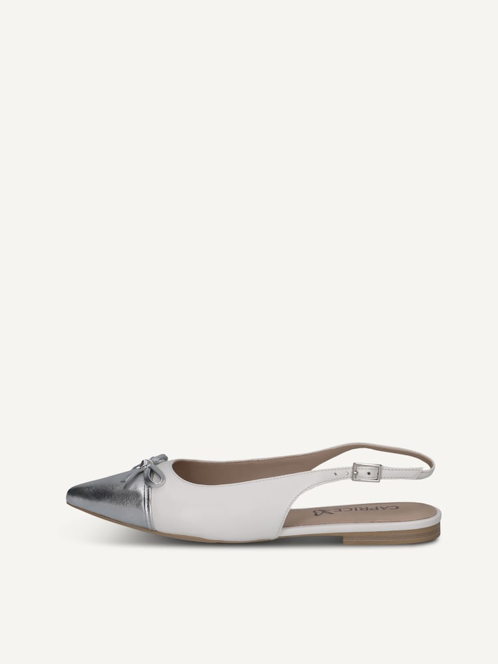 Caprice, Ballerine - blanc WHITE/SILVER