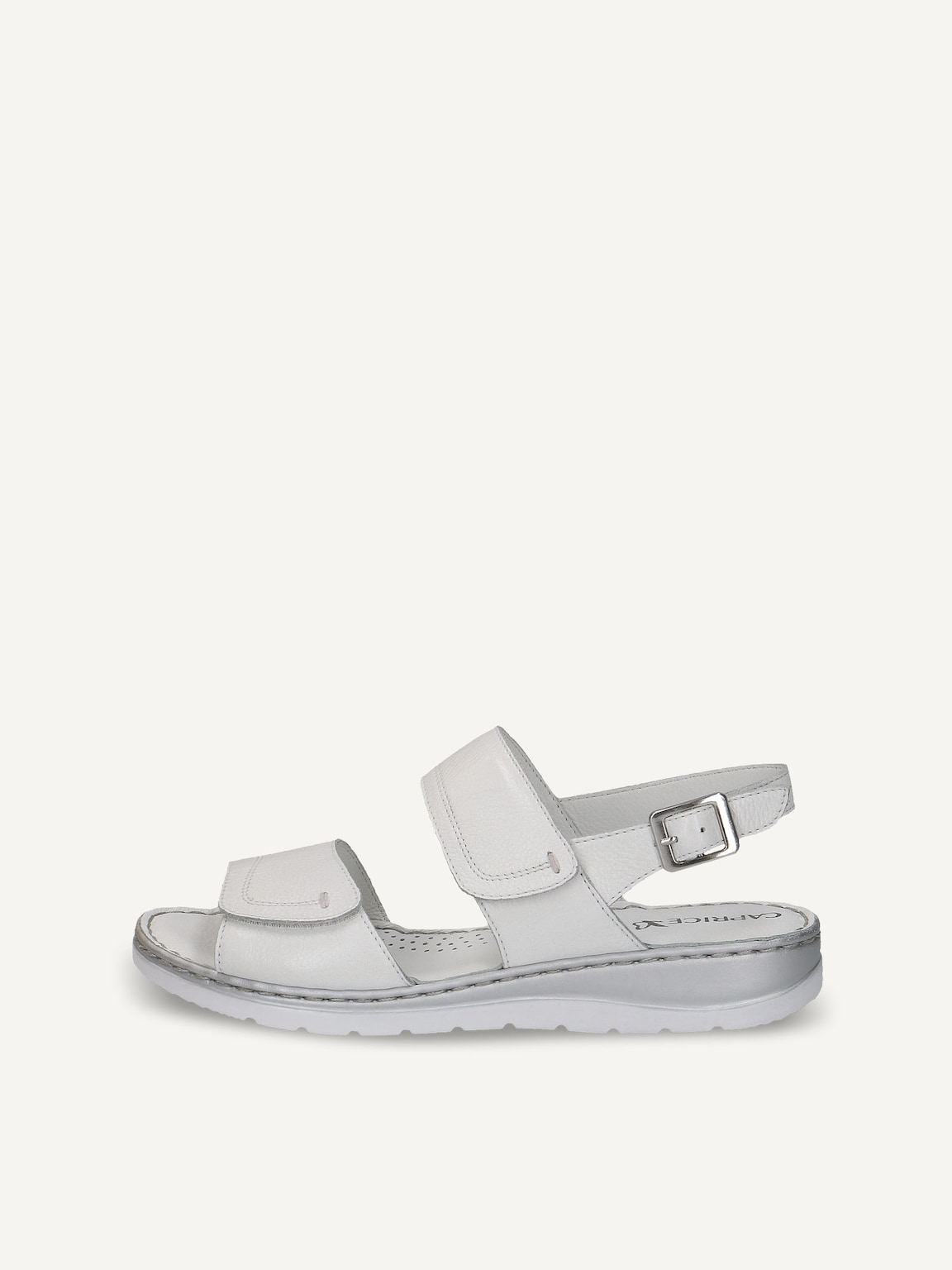 Caprice, Leather Heeled sandal - white WHITE NAPPA, image 2 of 5