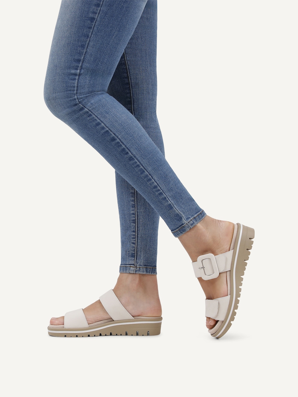 Caprice, Mule en cuir - blanc SNOW NUBUC, image 2 sur 6