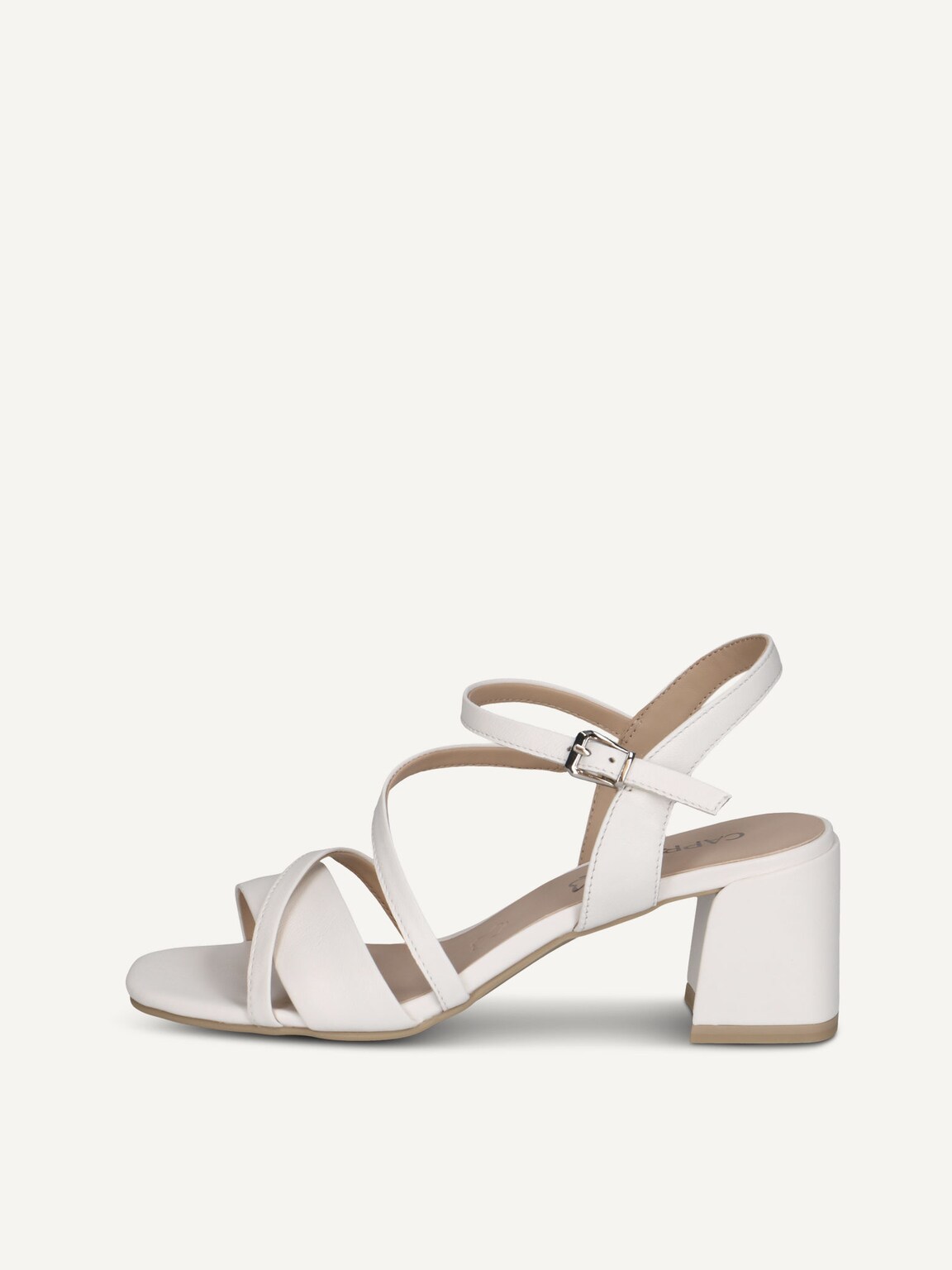 Caprice, Leather Heeled sandal - white WHITE NAPPA, image 2 of 5