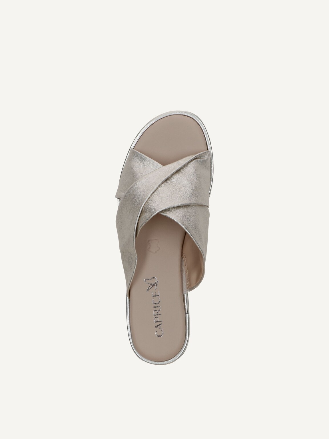 Caprice, Leather Mule - metallic PLATIN METAL., image 5 of 5