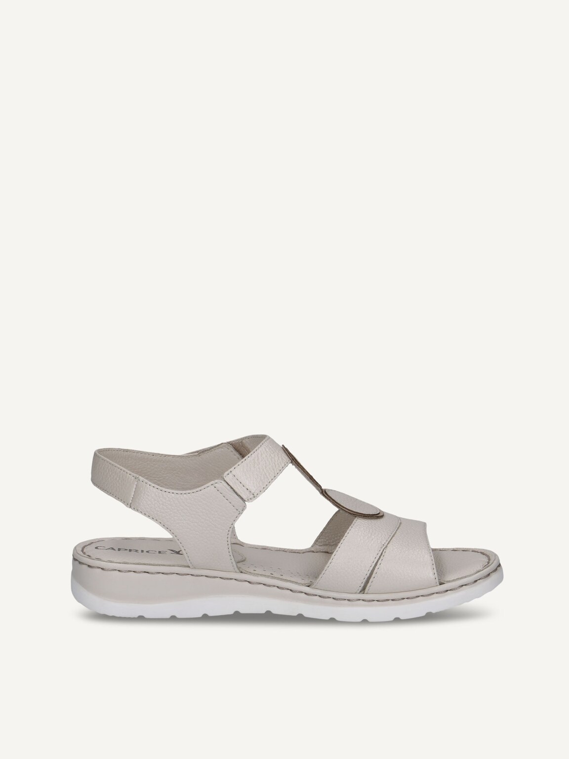 Caprice, Leather Heeled sandal - white PEARL NAPPA, image 3 of 5