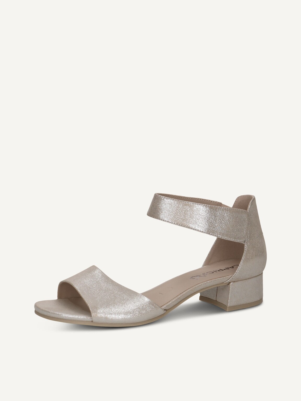 Caprice, Leather Heeled sandal - brown TAUPE METALLIC, image 1 of 5