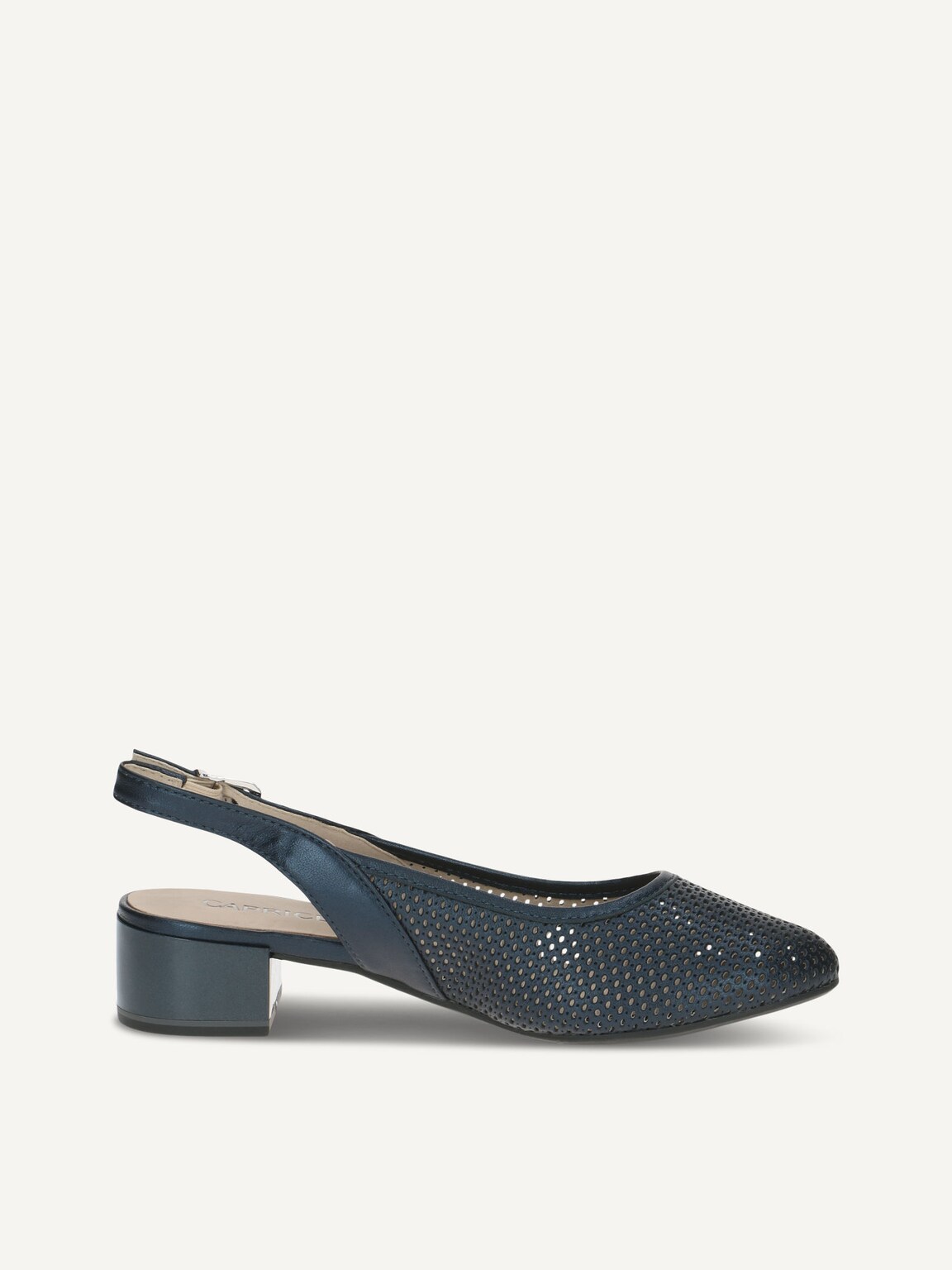 Caprice, Leather sling pumps - blue NAVY PERLATO, image 3 of 5
