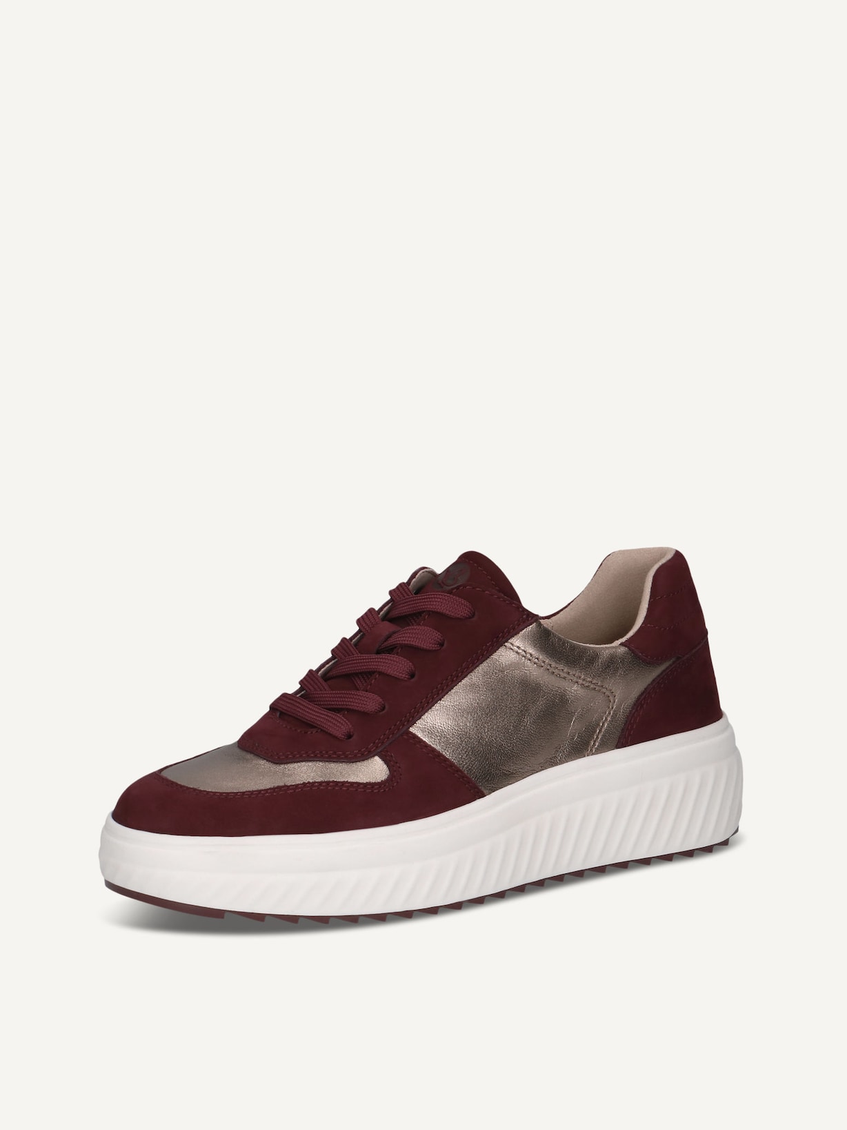 Caprice, Basket en cuir - rouge BORDEAUX/ROSE, image 2 sur 5