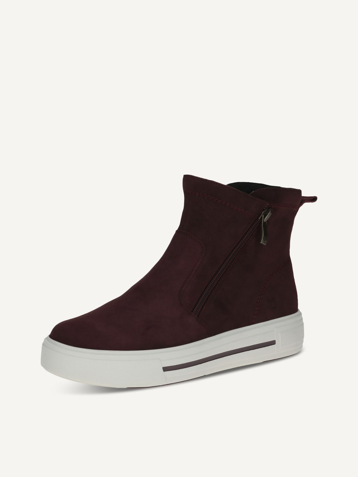 Caprice, Bottine en cuir - rouge BORDEAUX SUEDE, image 3 sur 6