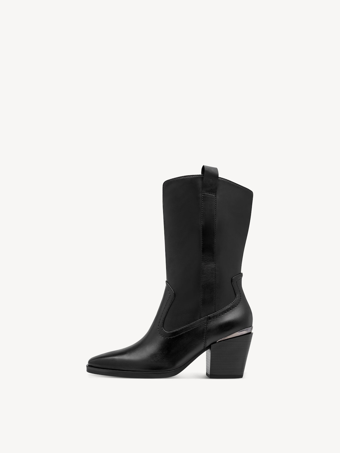 Marco Tozzi, Leather Bootie - black, BLACK NAPPA, Image 1 of 7