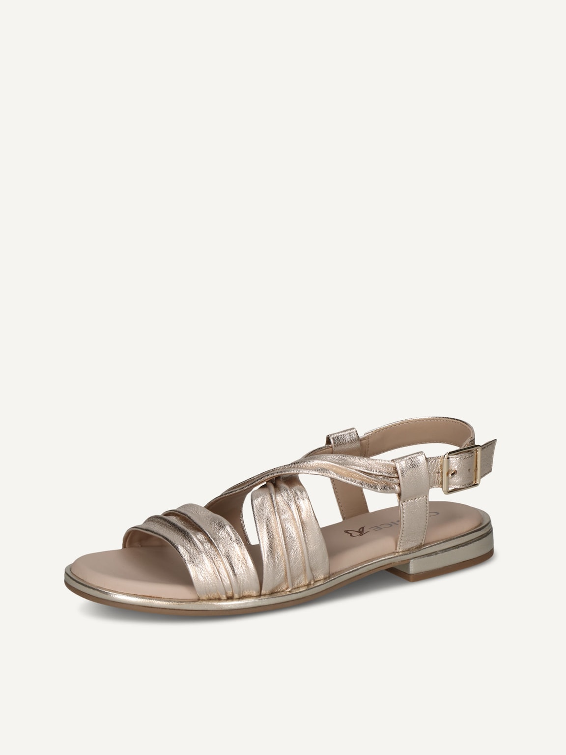Caprice, Leather Sandal - metallic PLATIN METAL., image 1 of 5