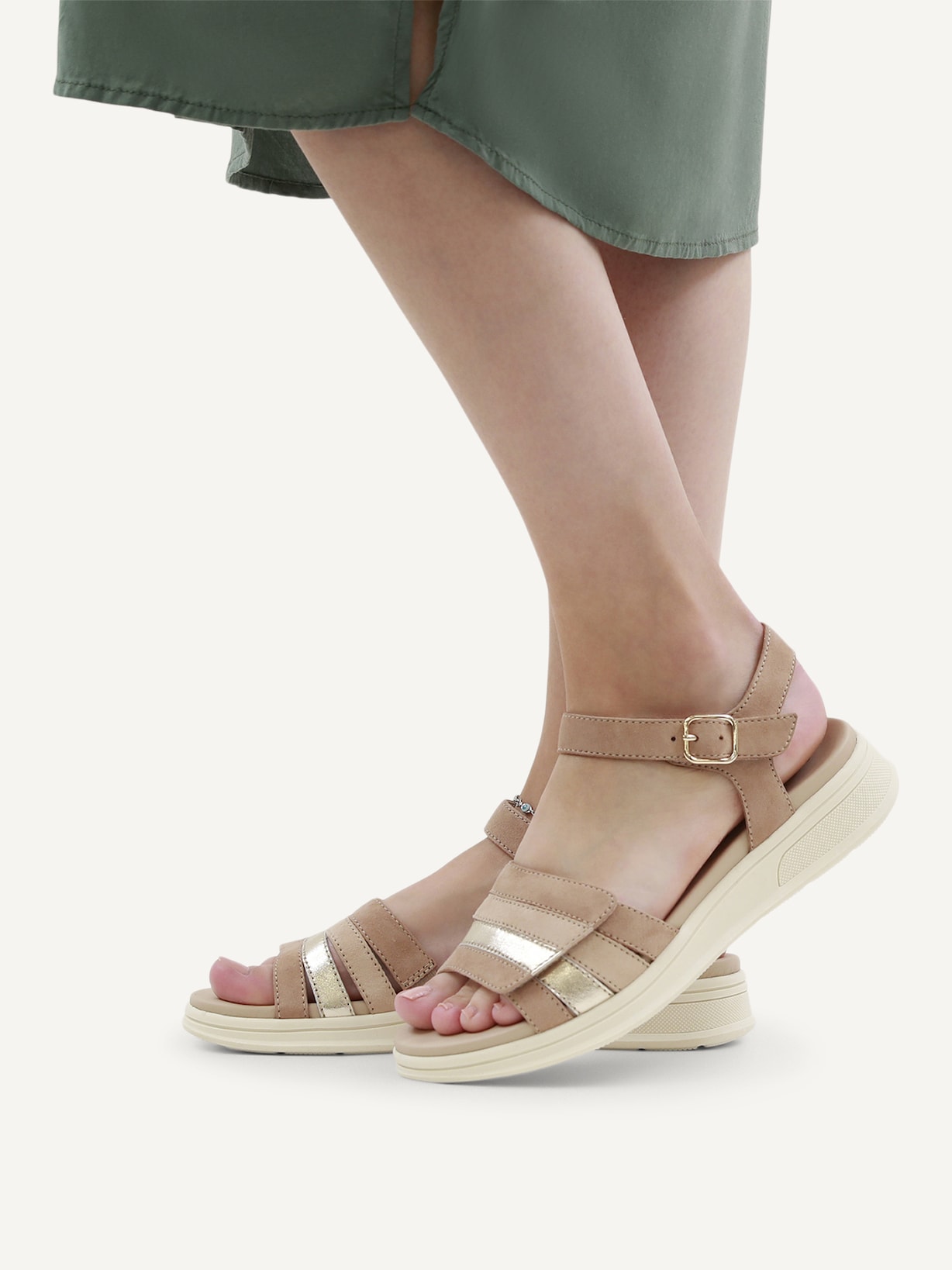 Caprice, Sandale en cuir - beige SAND COMB, image 2 sur 6