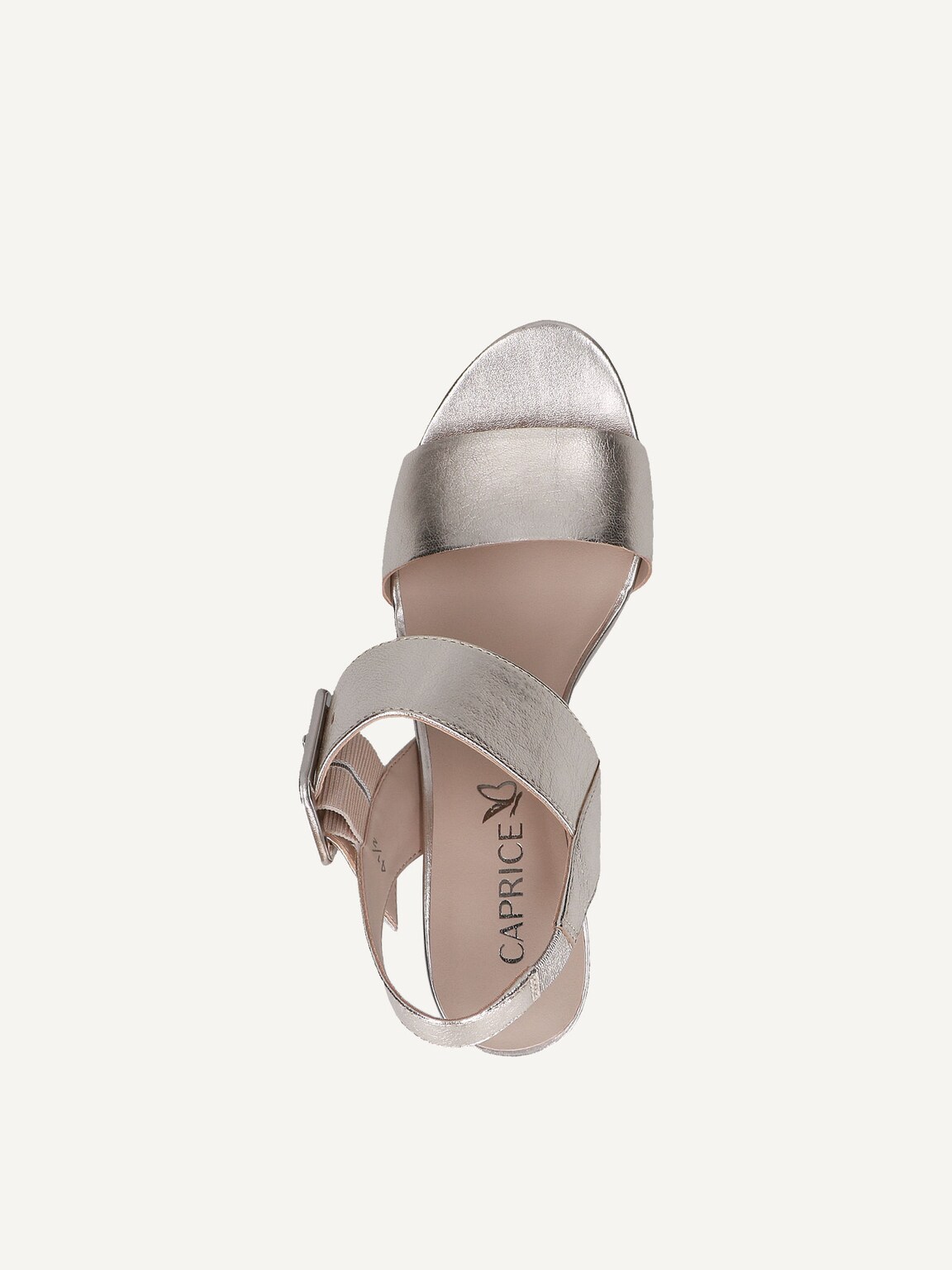 Caprice, Leather Heeled sandal - metallic PLATIN METAL., image 5 of 5
