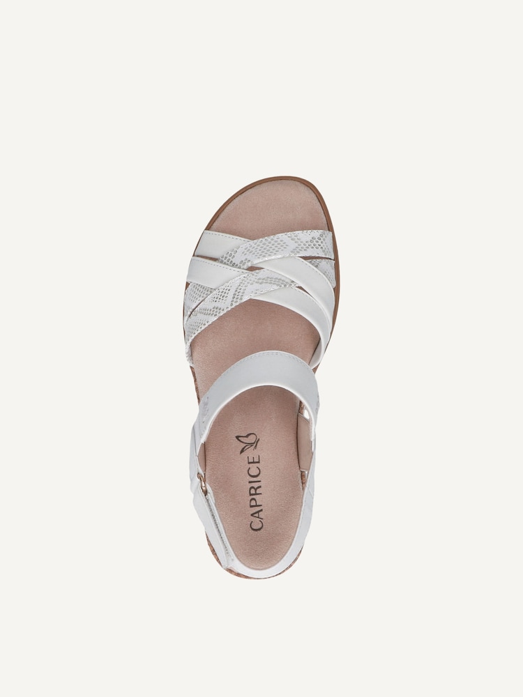 Caprice, Sandale à talon en cuir - blanc WHITE COMB, image 4 sur 5