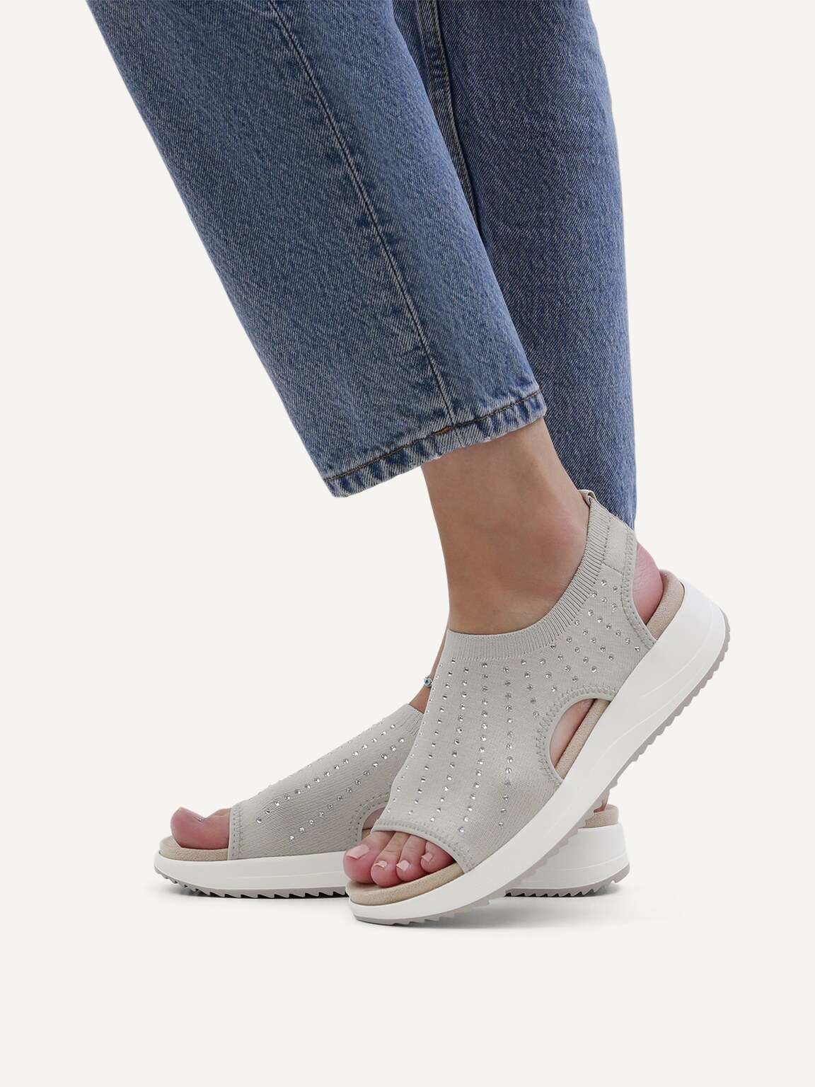 Caprice, Sandal - grey LT GREY KNIT, image 2 of 6