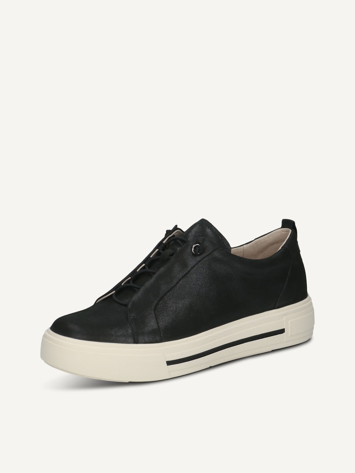 Caprice, Basket en cuir - noir BLACK METALLIC, image 2 sur 5