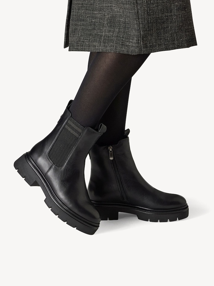 Marco Tozzi, Leder Chelsea Boot - schwarz Warmfutter BLACK, Bild 2 von 7