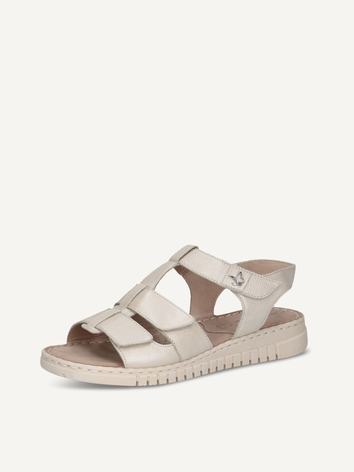 Caprice, Leather Heeled sandal - white PEARL PERLATO, image 1 of 5
