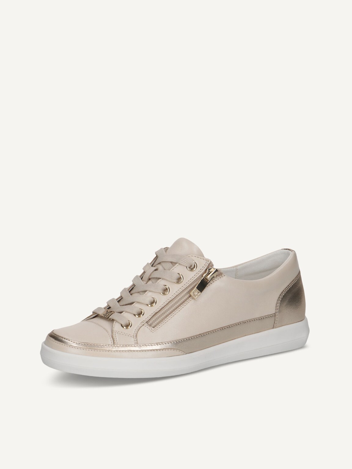 Caprice, Leather Sneaker - metallic CREAM COMB, image 1 of 5