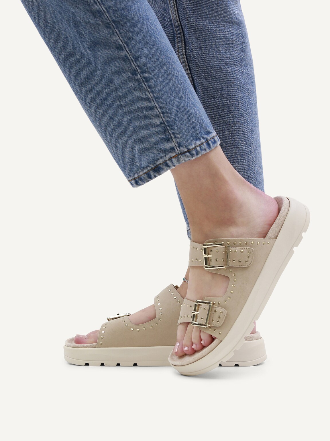 Caprice, Leather Mule - beige BEIGE SUEDE, image 2 of 6