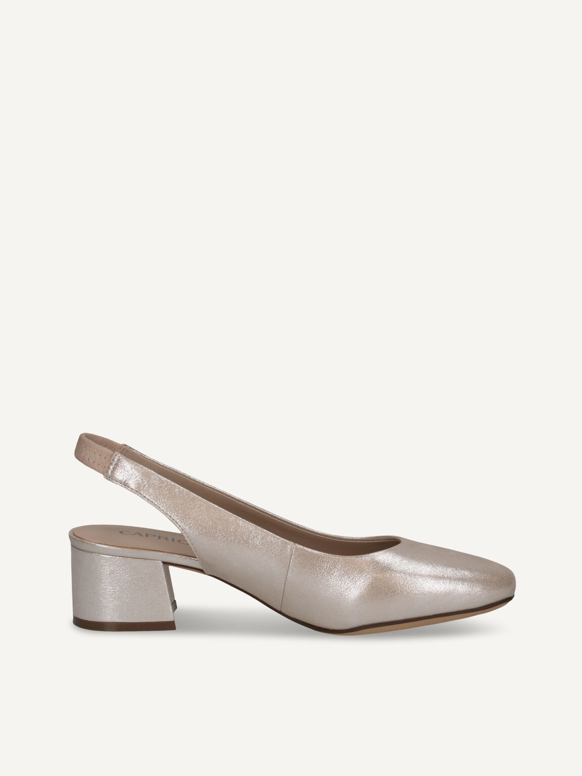Caprice, Leather sling pumps - brown TAUPE METALLIC, image 5 of 7