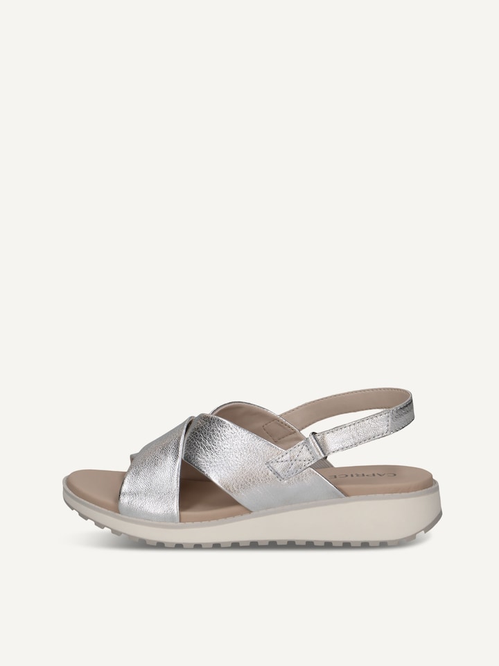 Caprice, Sandale en cuir - argent SILVER METAL.