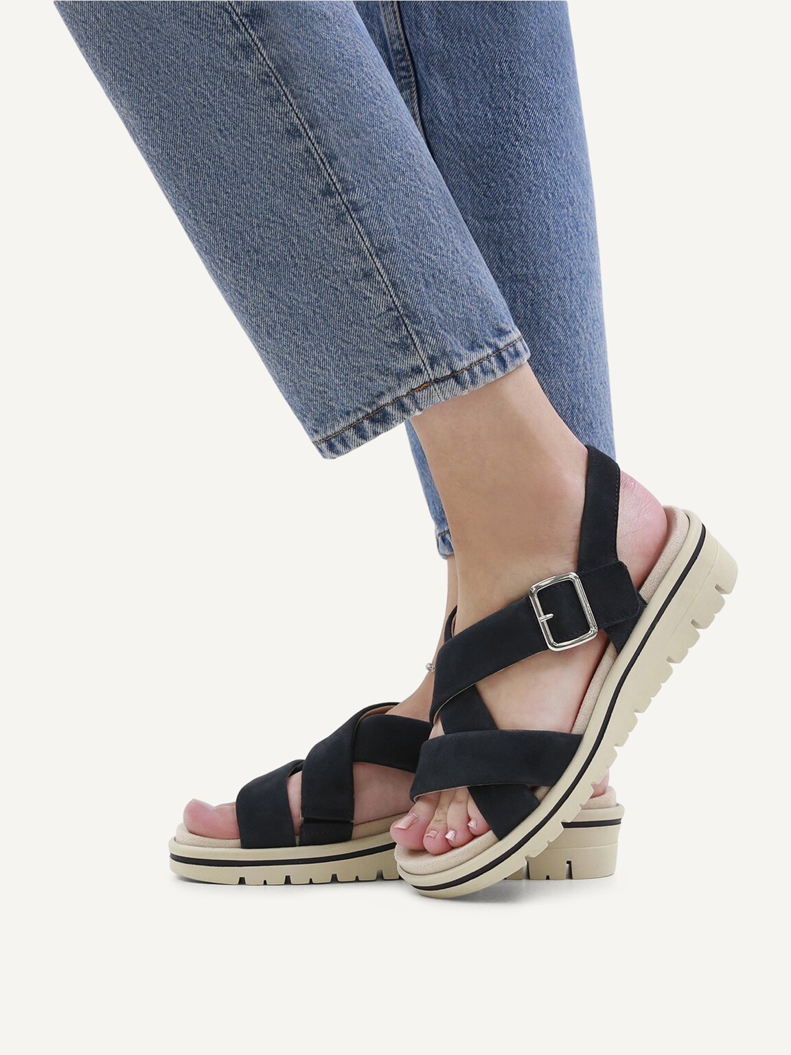 Caprice, Leather Sandal - blue OCEAN SUEDE, image 2 of 6