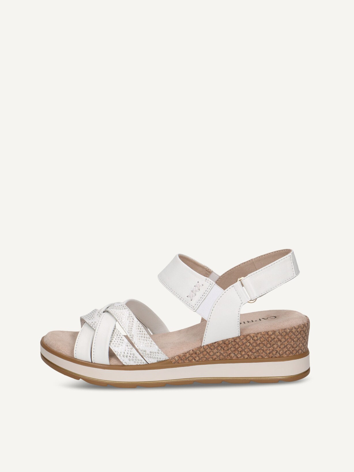 Caprice, Sandale à talon en cuir - blanc WHITE COMB, image 1 sur 5