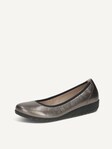 Not selected, Caprice, Leather Ballerina - metallic PIOMBO METAL