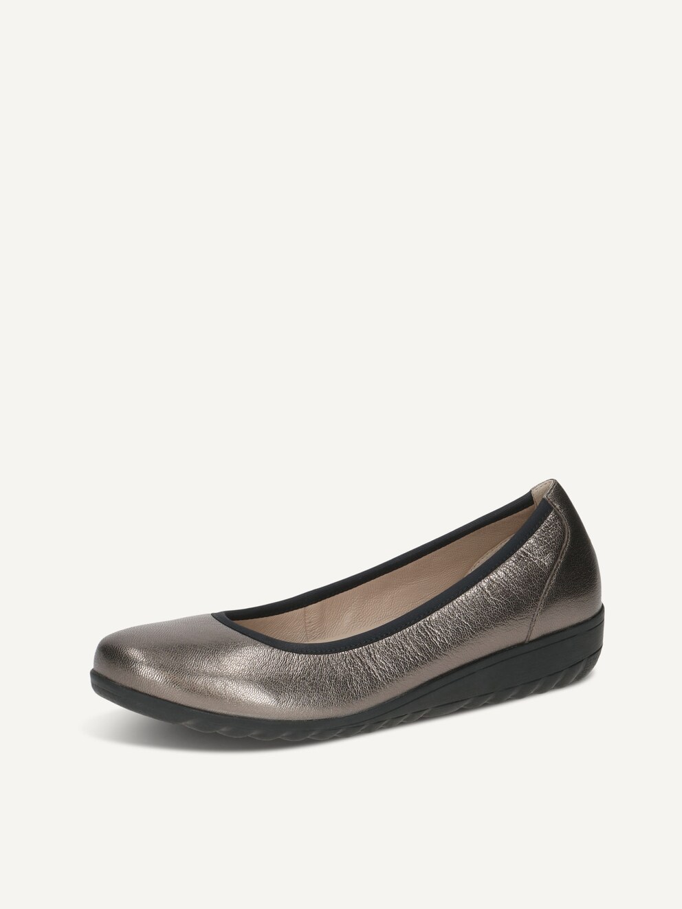 Caprice, Leather Ballerina - metallic PIOMBO METAL, image 1 of 6