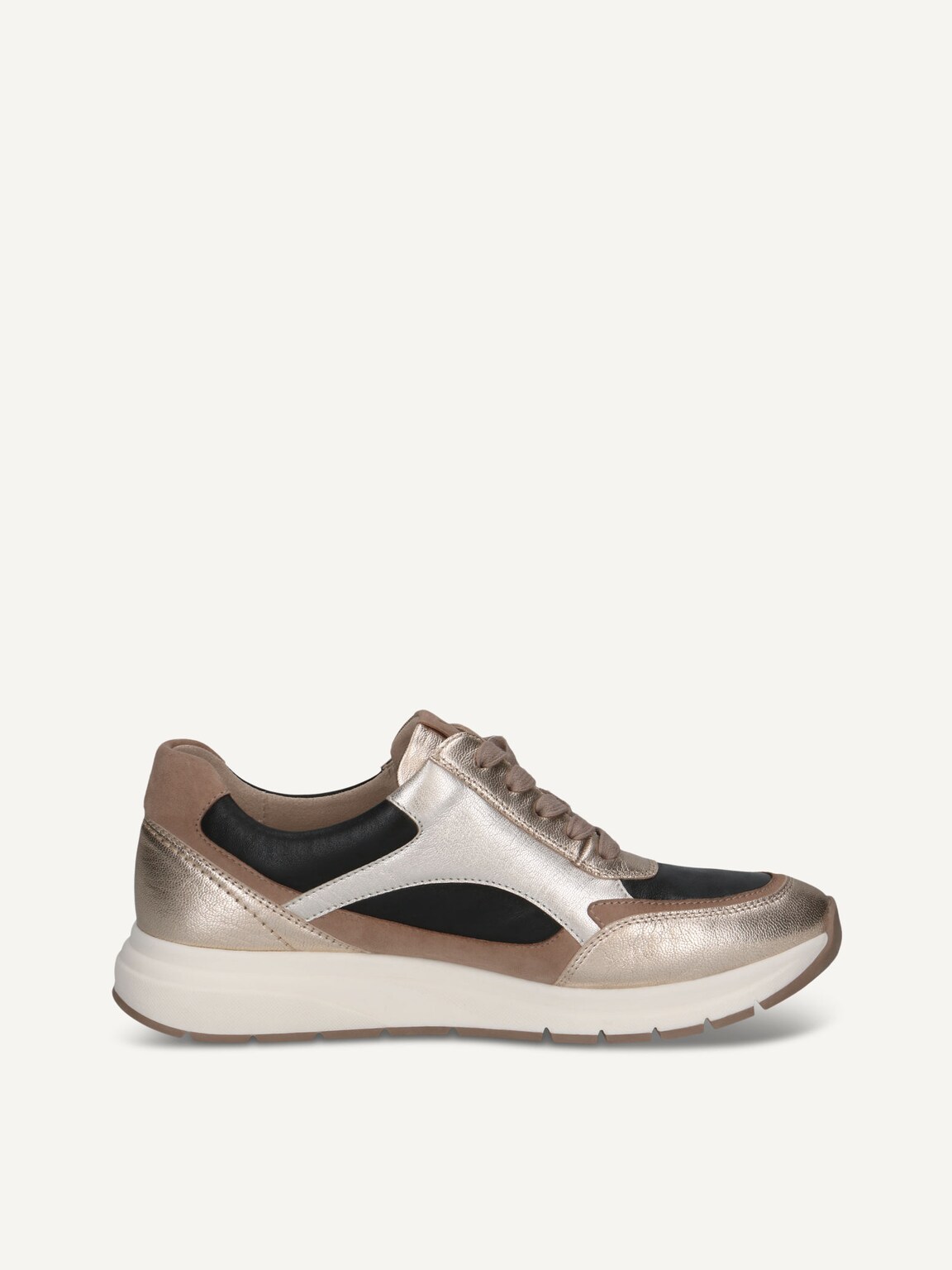 Caprice, Leather Sneaker - black BLACK/GOLD, image 3 of 5