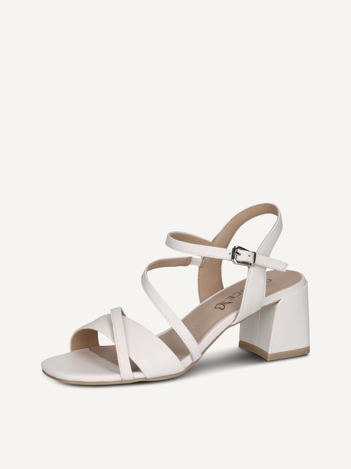 Caprice, Leather Heeled sandal - white WHITE NAPPA, image 1 of 5