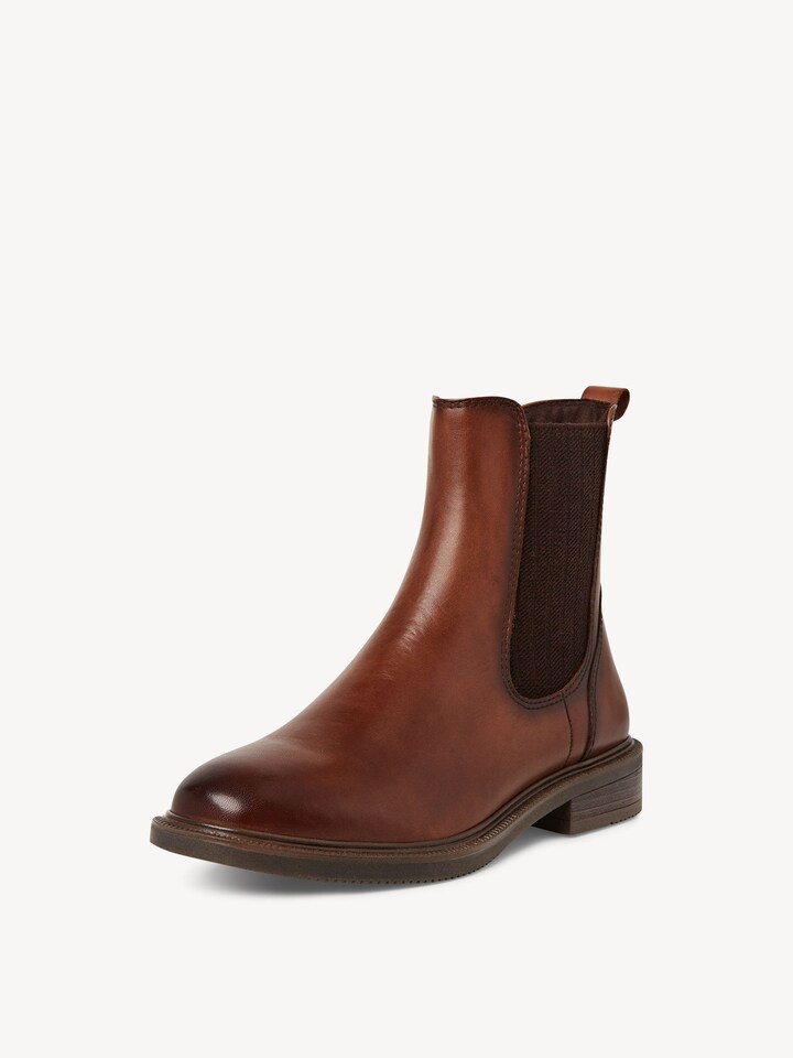 Marco Tozzi, Leder Chelsea Boot - braun COGNAC