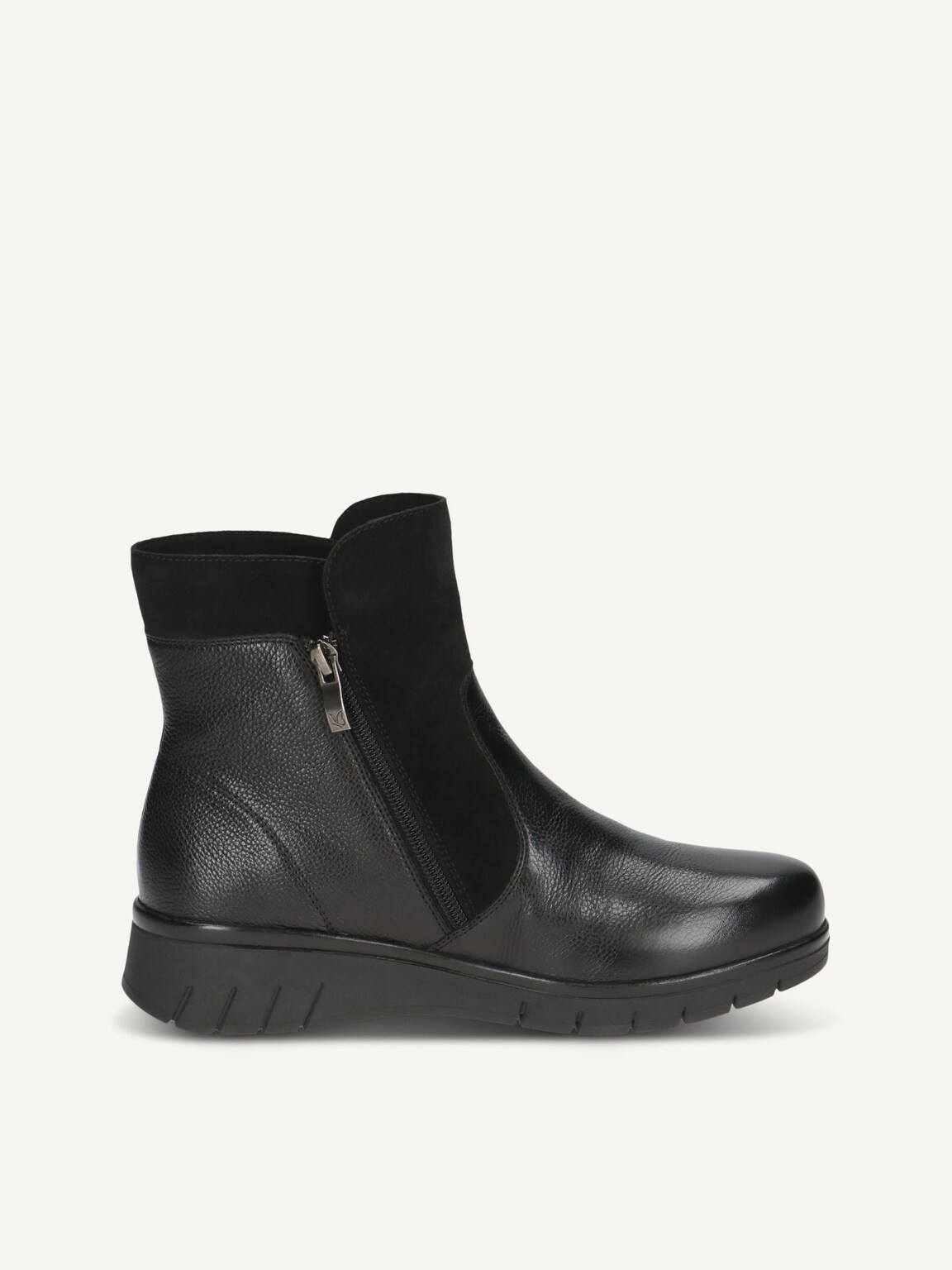 Caprice, Leather Bootie - black warm lining BLACK COMB, image 3 of 5
