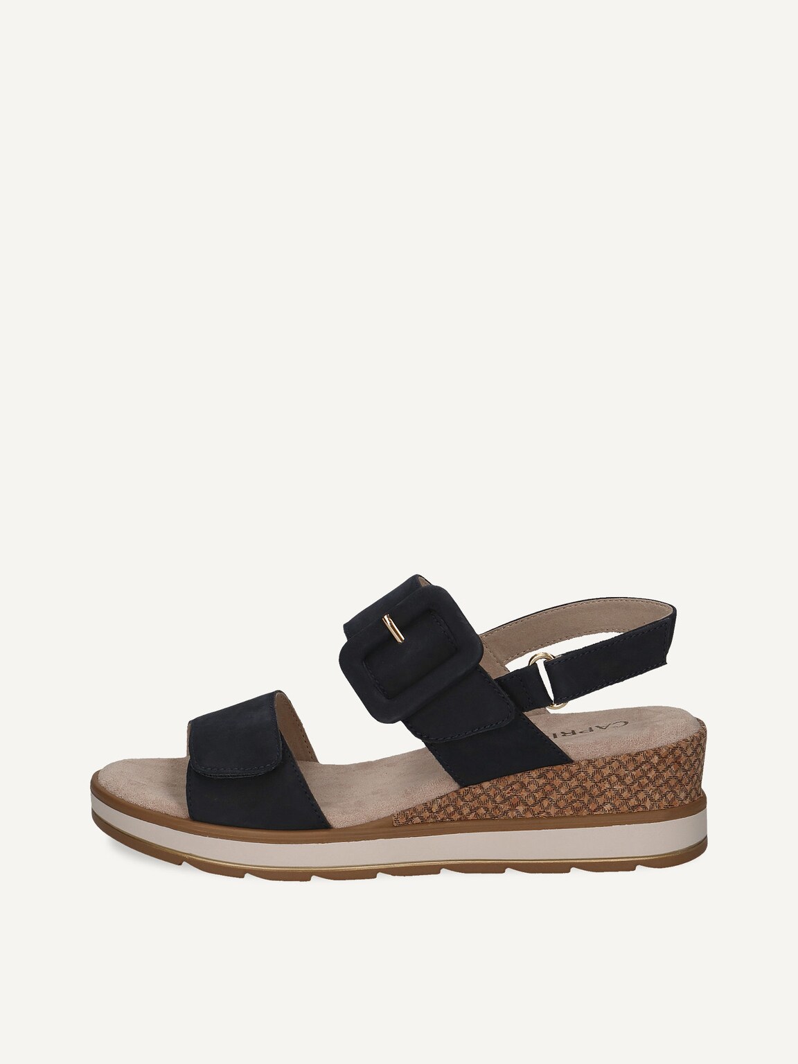Caprice, Leather Heeled sandal - blue OCEAN NUBUC, image 2 of 5