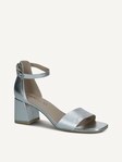 Selected, Caprice, Leather Heeled sandal - metallic SILVER METAL.