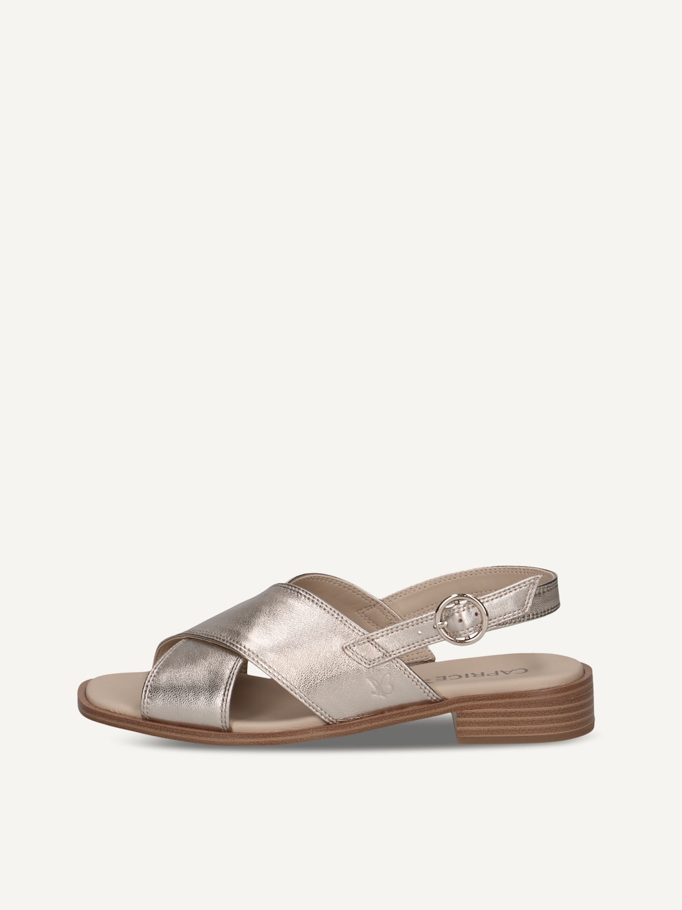Caprice, Sandale à talon en cuir - marron TAUPE METALLIC, image 1 sur 5