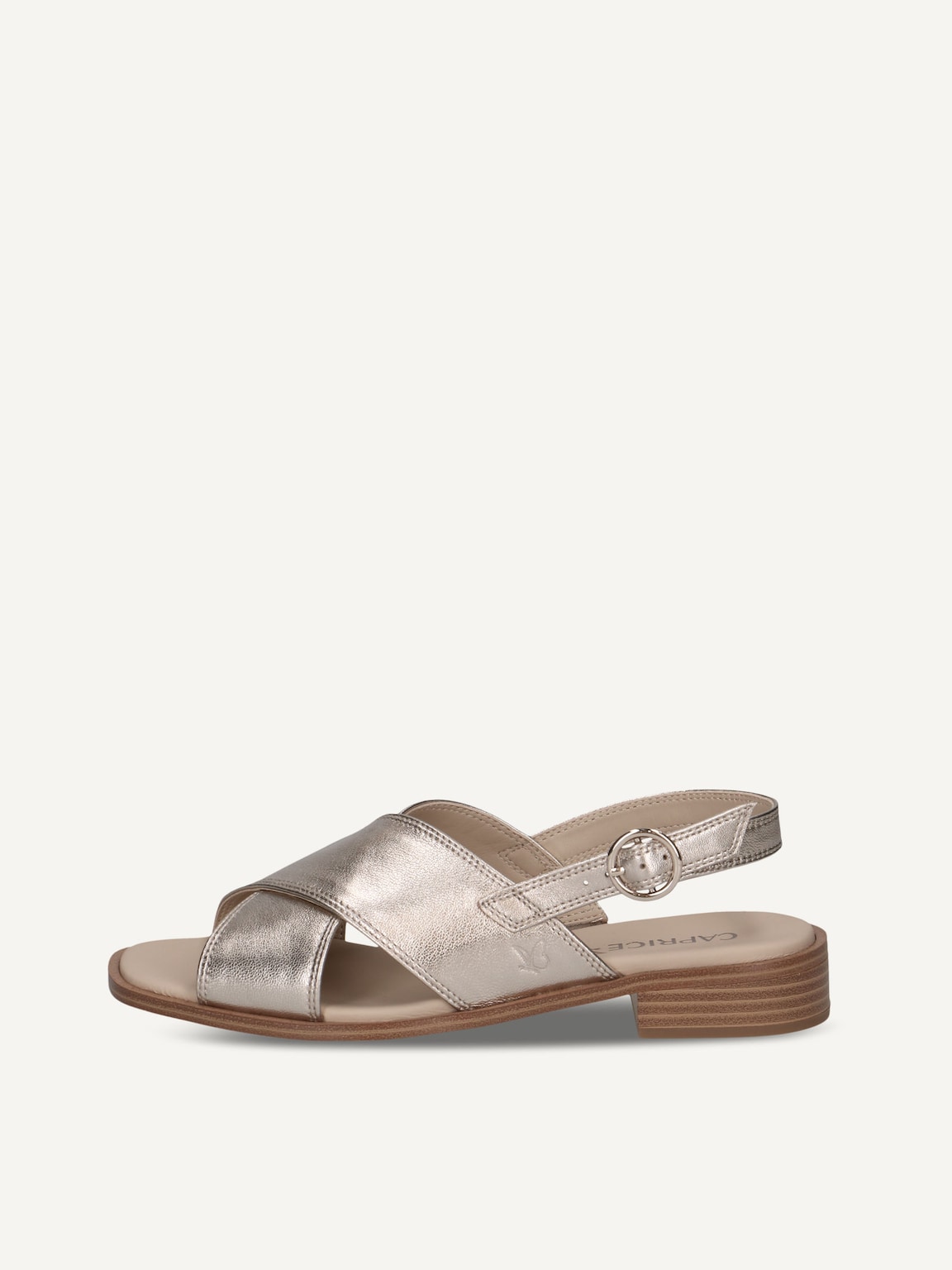 Caprice, Leather Heeled sandal - brown TAUPE METALLIC, image 2 of 5