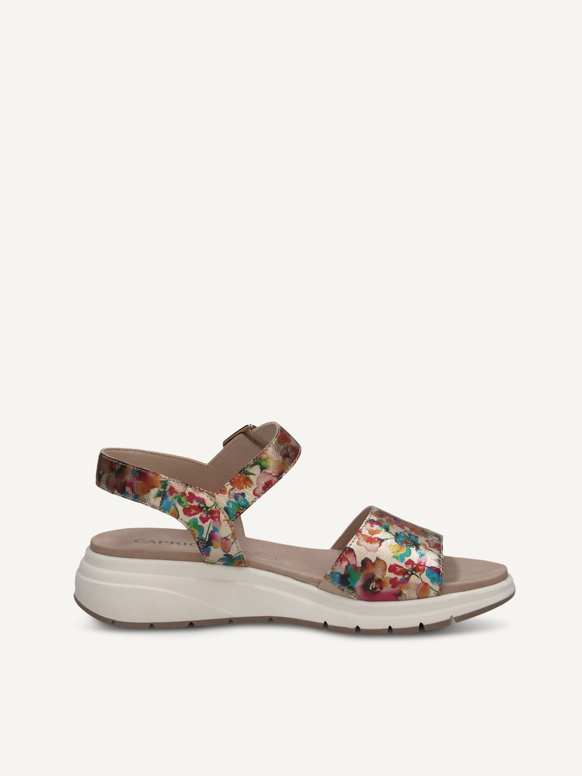 Caprice, Leather Sandal - metallic FLOWER METAL., image 3 of 5