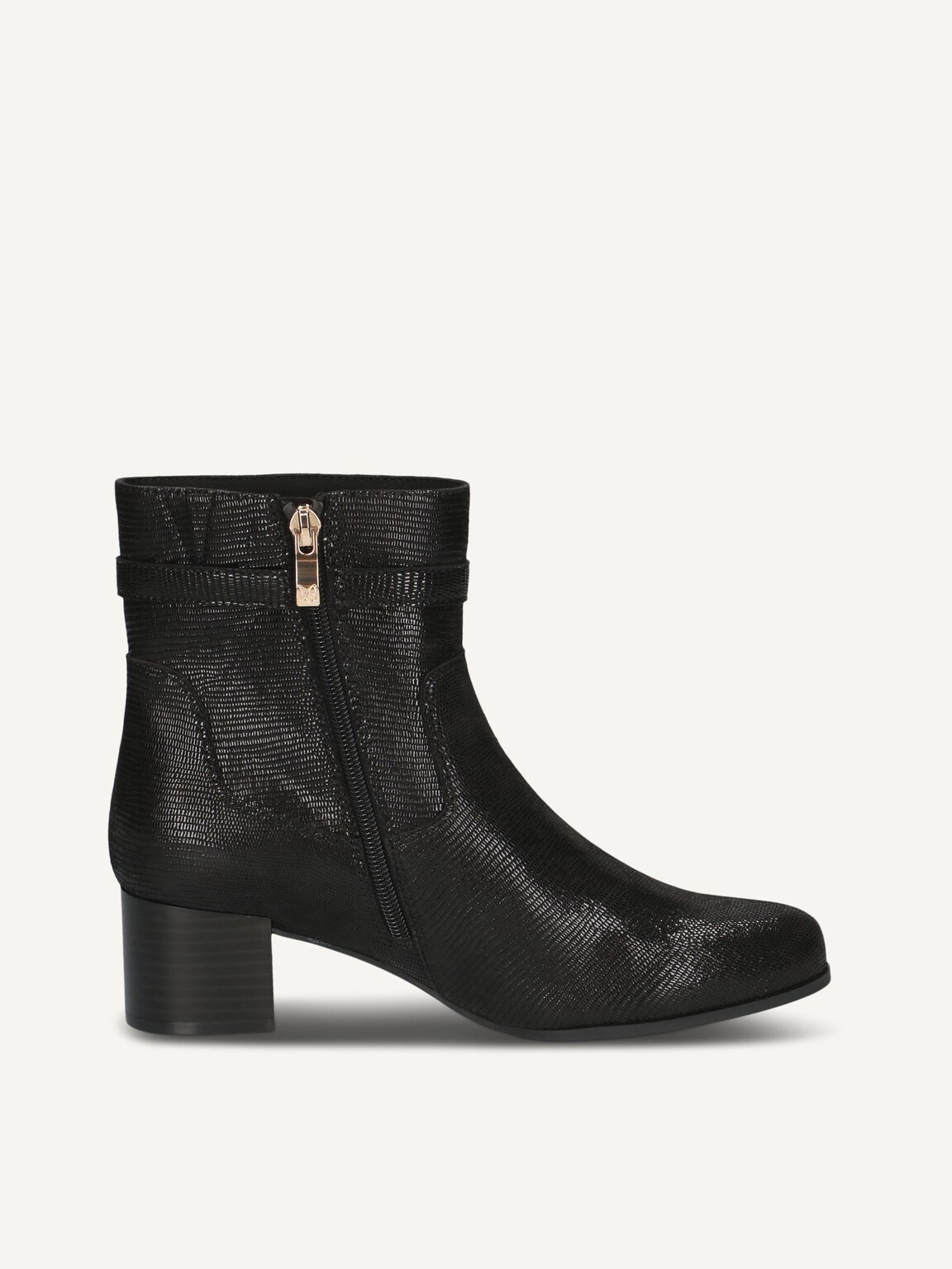 Caprice, Leather Bootie - black BLACK REPTILE, image 3 of 5